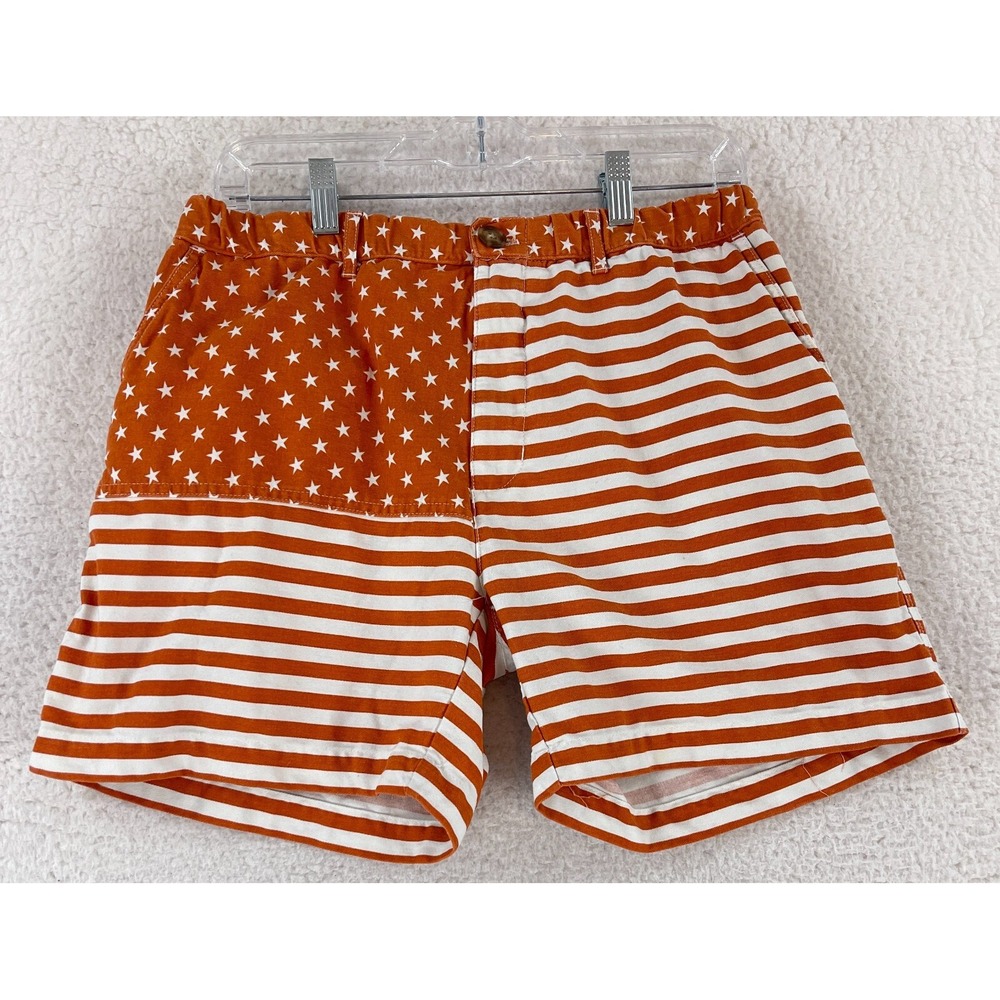 Chubbies Orange‎ The Mericas Flag Shorts Boys Elastic Waist Casual Size Large
